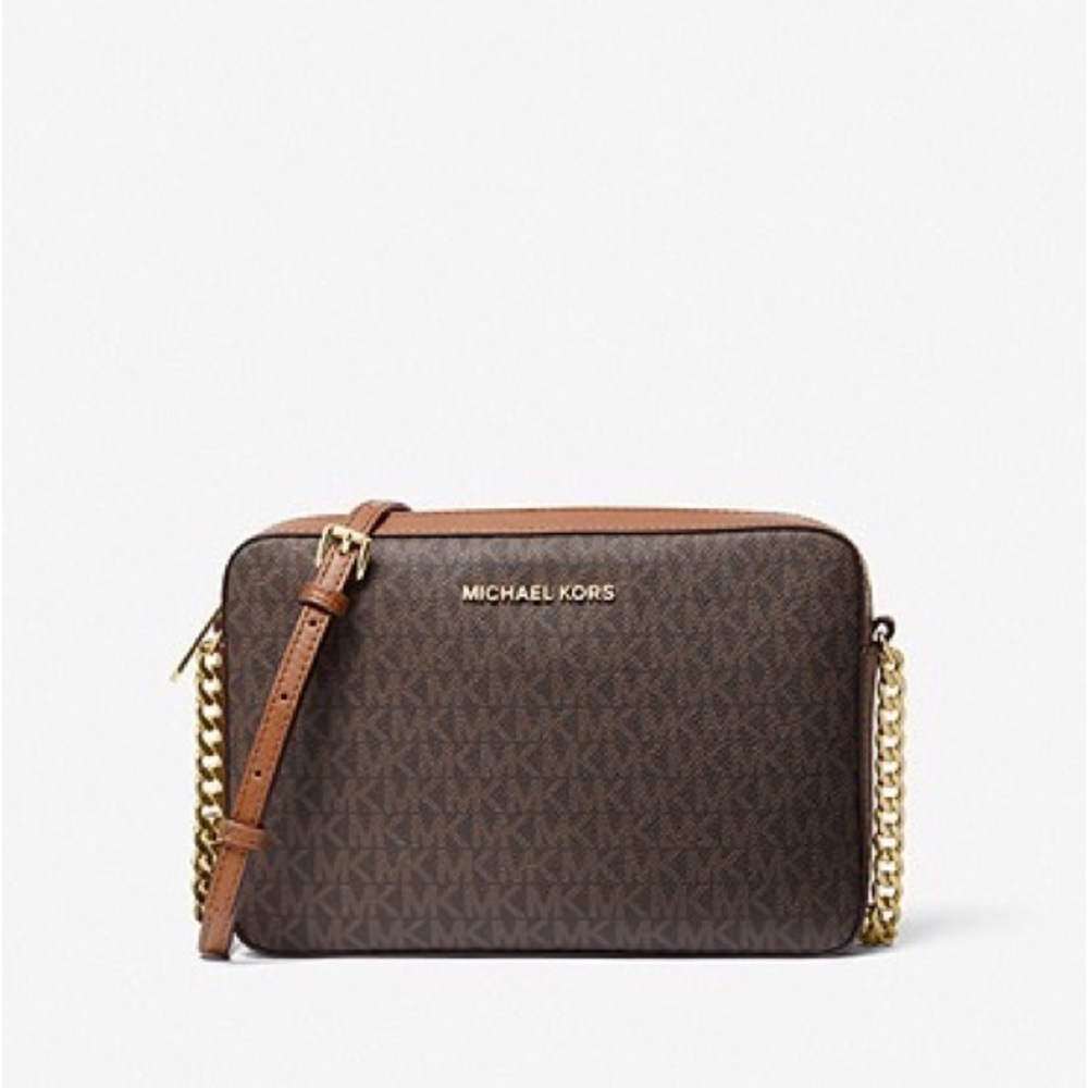 Michael Kors Jet Set Large Printed Logo Crossbody Bag